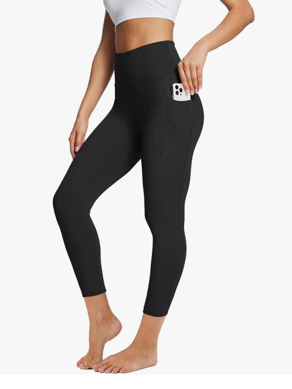Baleaf Black High-Rise Pocket Leggings 23” inseam 3X
